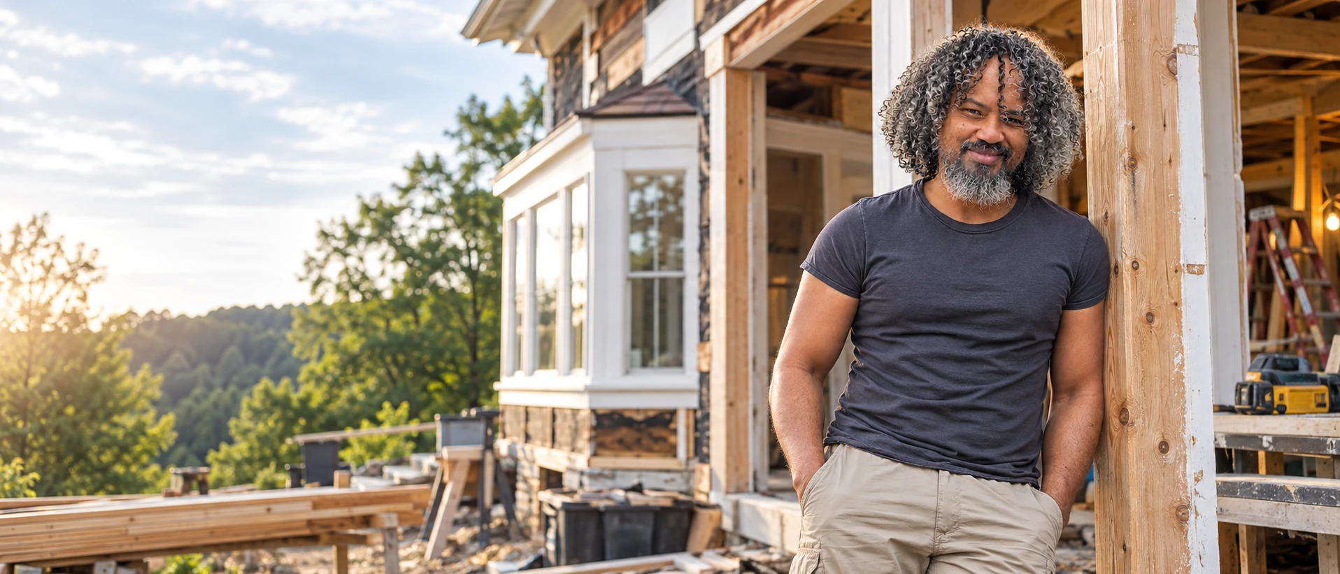 Jerryll Noorden, founder of Powerhouse Buyers, on one of his renovation job sites